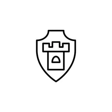 Web line icon. Shield. black on white background Stock Illustration