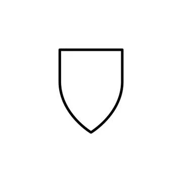Web line icon. Shield. black on white background Stock Illustration