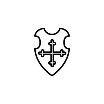 Web line icon. Shield. black on white background Stock Illustration