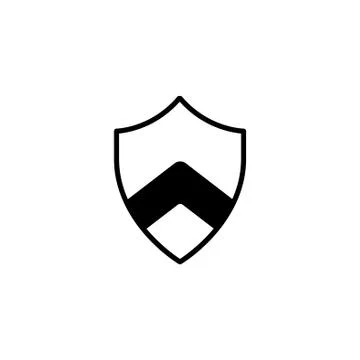 Web line icon. Shield. black on white background Stock Illustration