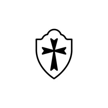Web line icon. Shield. black on white background Stock Illustration