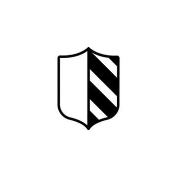 Web line icon. Shield. black on white background Stock Illustration