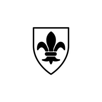 Web line icon. Shield. black on white background Illustrazione stock