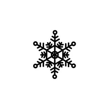 Web line icon. Snowflake black on white background Stock Illustration