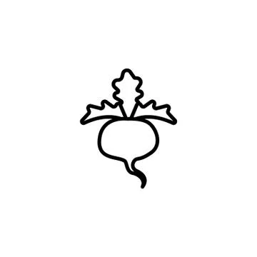 Web line icon. Sugar beet black on white background Stock Illustration