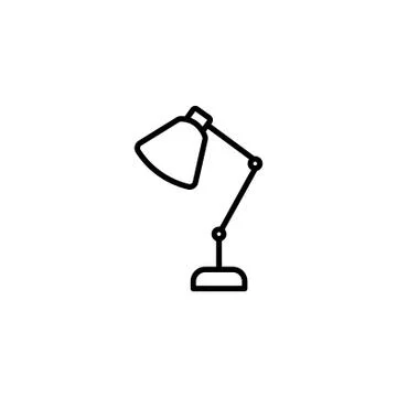 Web line icon. Table lamp, sconce black on white background Stock Illustration