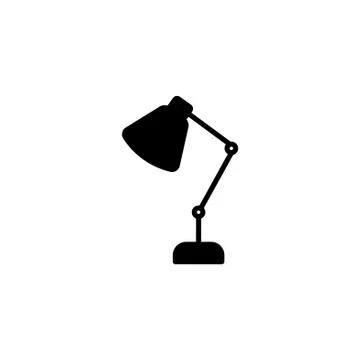 Web line icon. Table lamp, sconce black on white background Illustrazione stock
