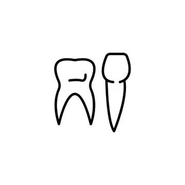 Web line icon. Teeth black on white background Stock Illustration