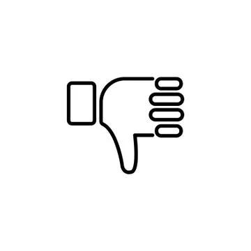 Web line icon. Thumbs Down, dislike black on white background Stock Illustration
