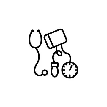 Web line icon. Tonometer. black on white background Stock Illustration