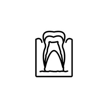 Web line icon. The tooth in the gums, tooth scheme Stock Illustration
