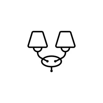 Web line icon. Wall Light, sconce black on white background Stock Illustration