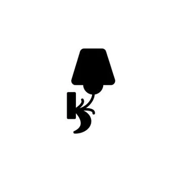 Web line icon. Wall Light, sconce black on white background Stock Illustration