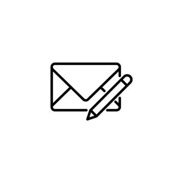 Web line icon. Write message black on white background Stock Illustration