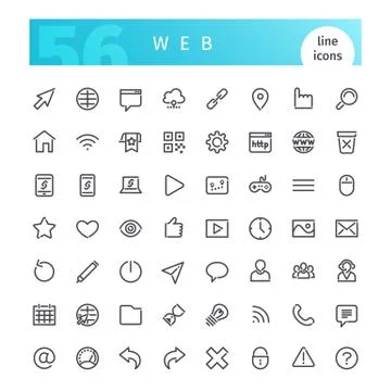 Web Line Icons Set Stock Illustration