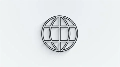 Web line shadow icon. Business. Email icon. Outline web icon. Motion graphics. Stockbeeldmateriaal 153868675