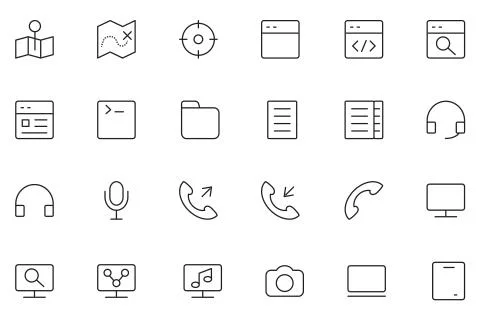 Web Line UI Icons Set Stock Illustration