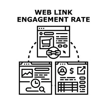 Web link engagement rate analytics and optimization Stockillustratie