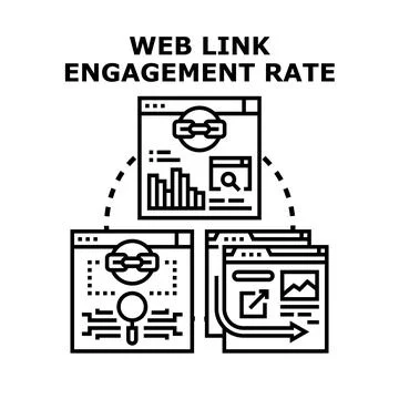 Web link engagement rate concept vector icon Stock Illustration
