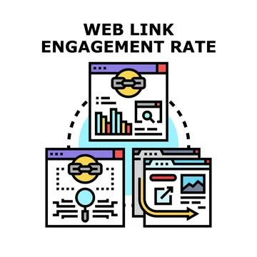 Web link engagement rate concept vector icon Stock Illustration