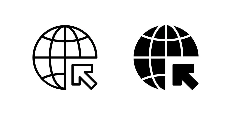 Web Link Icon Set. A black icon of a web link symbol, representing online c.. Stock Illustration