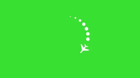 Web Loader Animation. Airplane Flying in a Circle on Green Screen 4K. Video stock 323943242