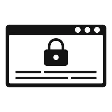 Web lock authentication icon, simple style Stock Illustration