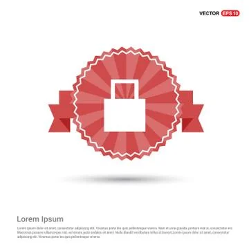 Web Lock Icon - Red Ribbon banner Stock-Illustration