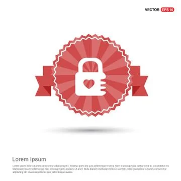 Web Lock Icon - Red Ribbon banner Stock-Illustration