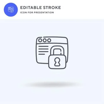 Web Lock icon vector, filled flat sign, solid pictogram isolated on white, logo Stockillustratie