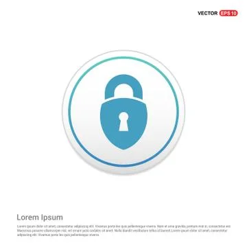 Web Lock Icon - white circle button Illustrazione stock