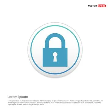 Web Lock Icon - white circle button Ilustración de archivo