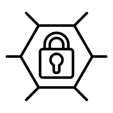 Web locked icon, outline style Stock-Illustration