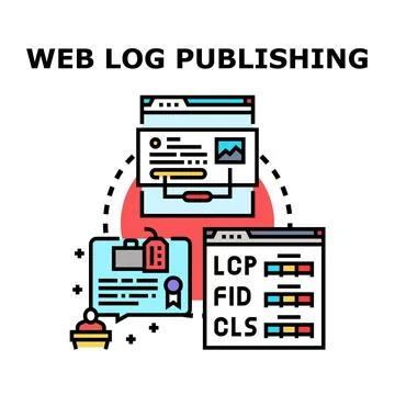 Web log publishing digital content creation concept Illustrazione stock