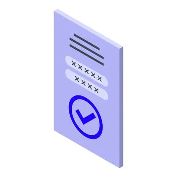 Web login authentication icon, isometric style Stock Illustration