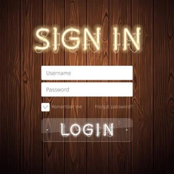 Web Login Form Template Stock Illustration