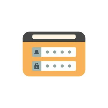 Web login icon flat vector. Internet interface イラスト素材