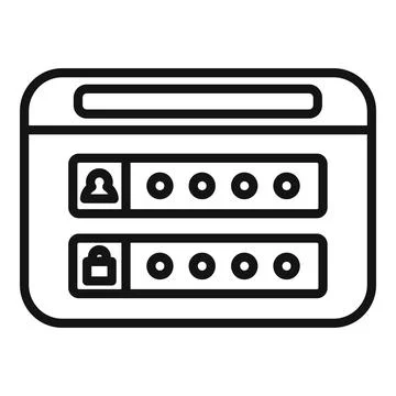 Web login icon outline vector. Internet interface イラスト素材