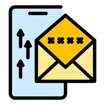 Web mail safe authentication icon color outline vector Stock Illustration