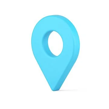 Web map marker 3d icon. Blue volumetric navigation symbol with target locatio 스톡 일러스트