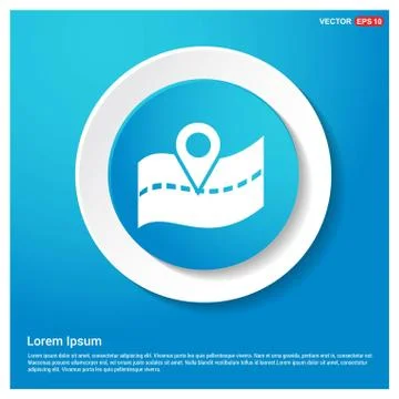 Web Map pointer Abstract Blue Web Sticker Button Stock Illustration