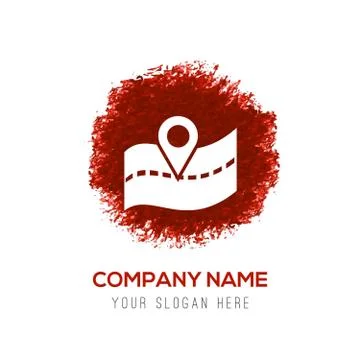 Web Map pointer - Red WaterColor Circle Splash Stockillustratie