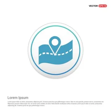 Web Map pointer - white circle button Stock Illustration