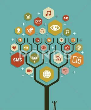 Web marketing business tree plan Stock Illustration