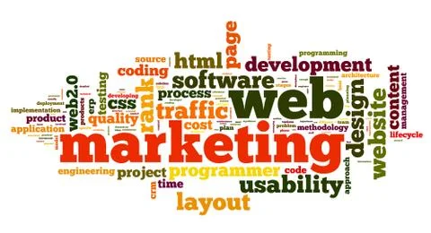 Web marketing concept in word cloud Stock Illustration
