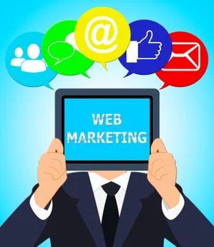 Web Marketing Means Network Sem 3d Illustration Illustrazione stock