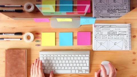 The web master is working on the computer Stock Footage 72429549