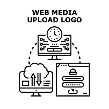 Web media uploading process concept illustration Stock Illustration