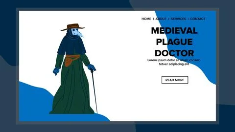 Web medieval plague doctor vector Illustrazione stock