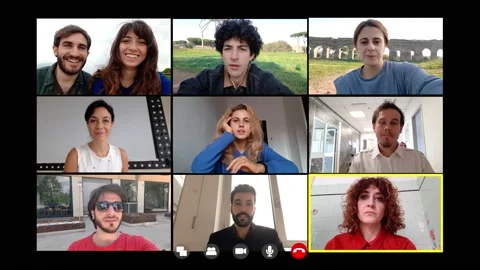 Web meeting between colleagues waiting for other people to enter Stock Footage 153845470